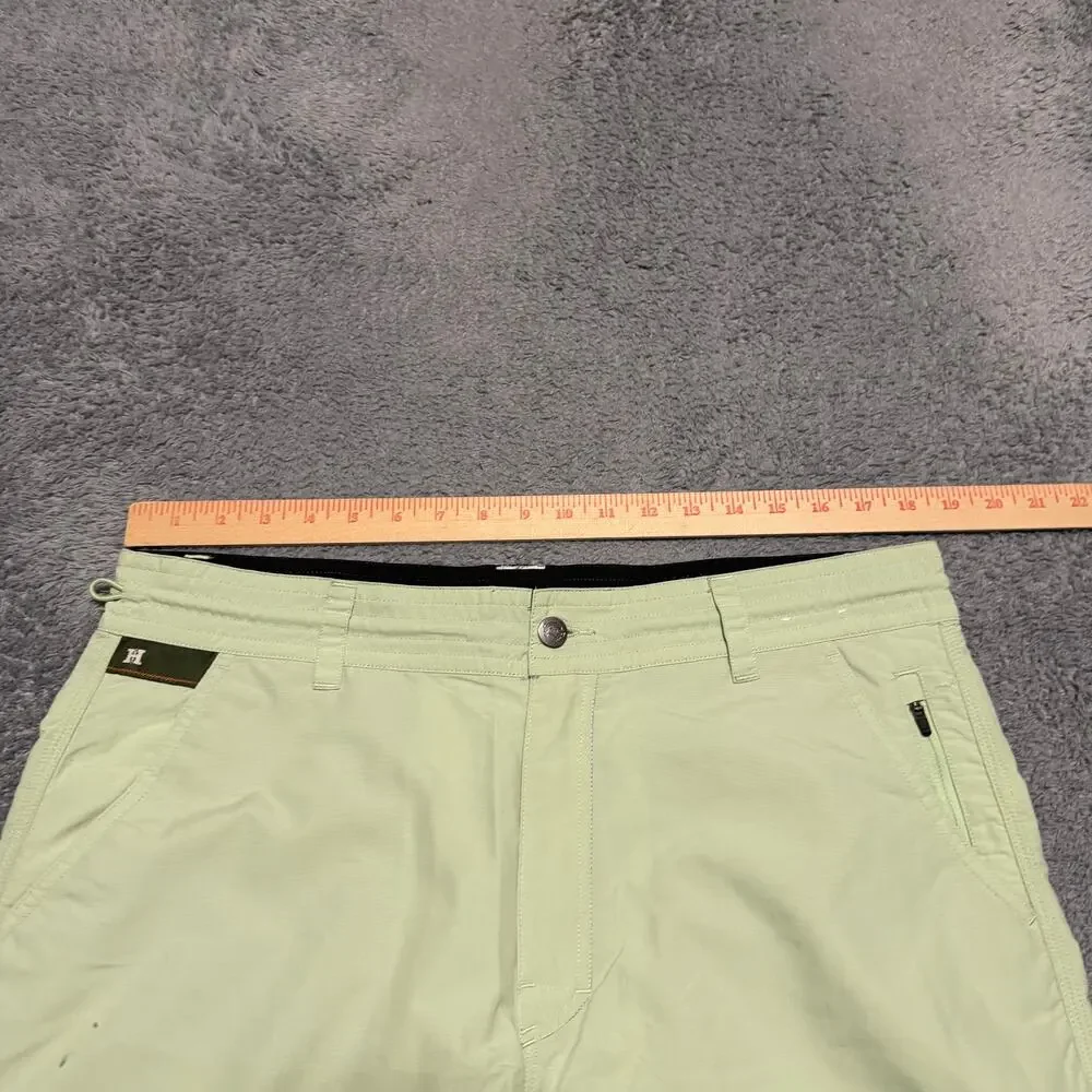 Howler Brothers Horizon Hybrid Shorts Mens 35 Green Quick Dry Hiking Drawstring
